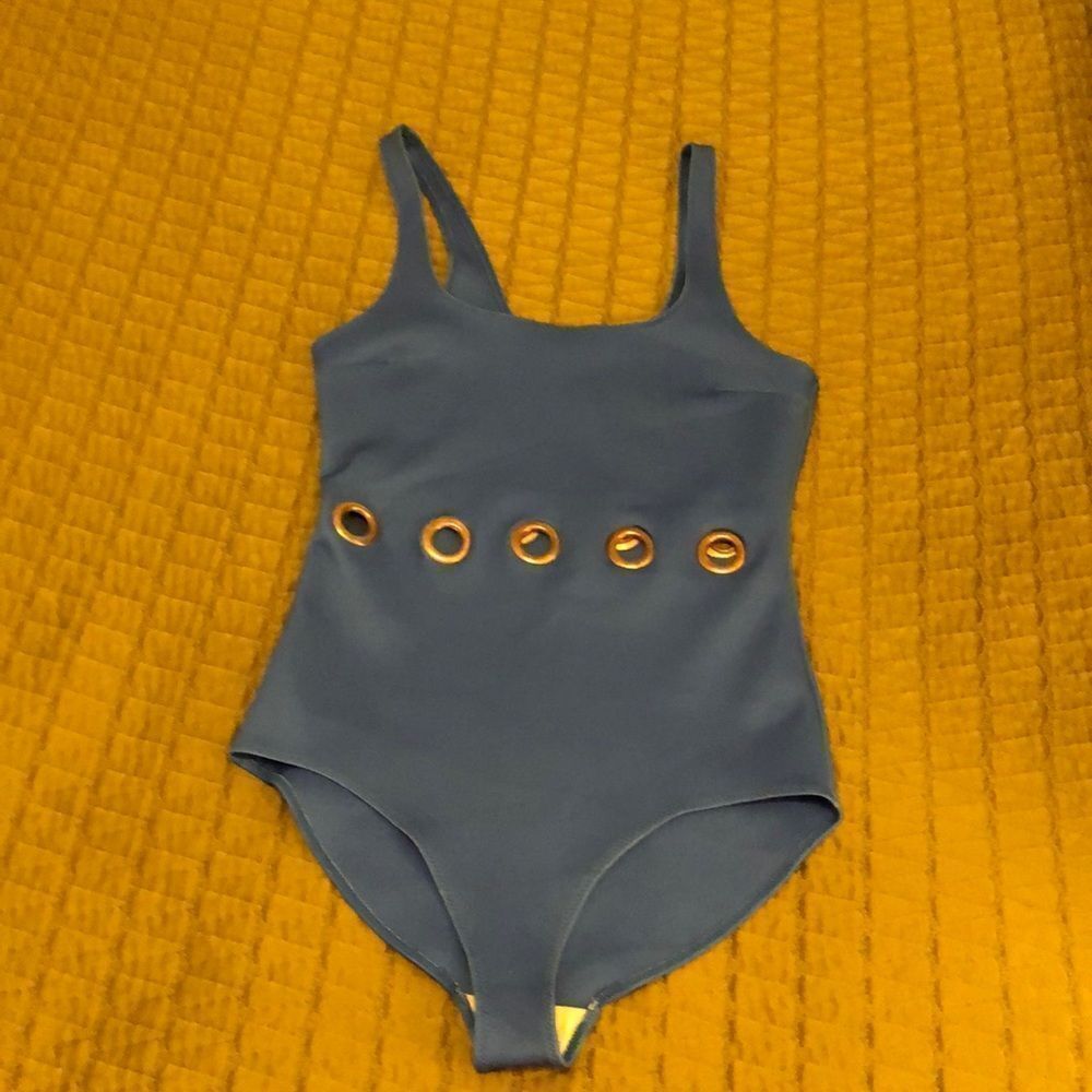 NEOPRENE METAL GROMMET SWIMSUIT ONE PIECE